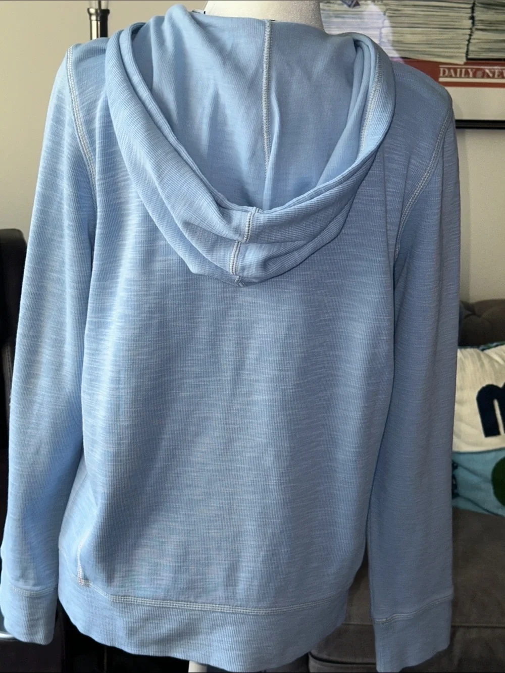 Tommy Bahama Light Blue Full-Zip Hoodie Jacket - Picture 4 of 6
